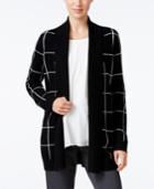 Charter Club Cashmere Windowpane-print Cardigan, Only At Macy's