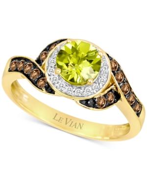 Le Vian Peridot (7/8 Ct. T.w.) And Diamond (1/3 Ct. T.w.) Ring In 14k Gold