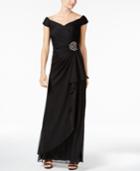 Alex Evenings Ruched Off-the-shoulder Gown