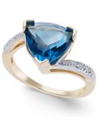 London Blue Topaz (4-1/2 Ct. T.w.) & Diamond Accent Ring In 14k Gold