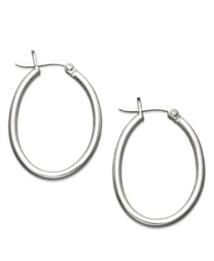 Giani Bernini Sterling Silver Plain Oval Hoop Earrings, 1