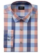 Alfani Men's Classic/regular Fit Stretch Large Gingham Pattern Dress Shirt, Created For Macy's