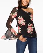The Edit By Seventeen Juniors' Printed One-shoulder Choker Top, Created For Macy's