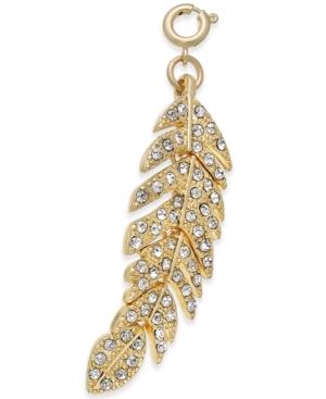 Inc International Concepts Gold-tone Crystal Feather Charm, Only At Macy's