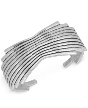 Lucky Brand Silver-tone Sunburst Cuff Bracelet