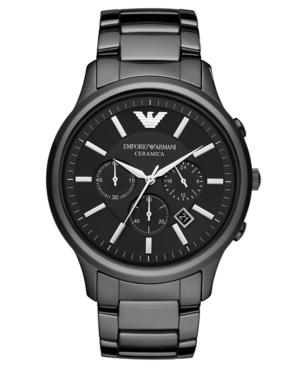 Emporio Armani Watch, Men's Chronograph Black Ceramic Bracelet 47mm Ar1474
