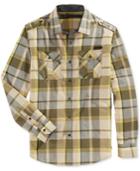Sean John Men's Long-sleeve Epaulette Plaid Shirt