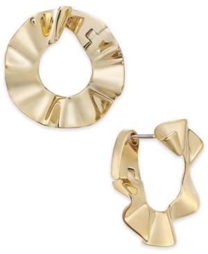 Kate Spade New York Gold-tone Wavy Bypass Hoop Earrings