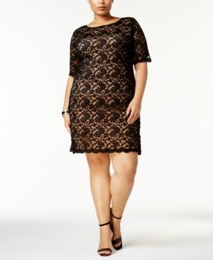 Connected Plus Size Lace Dress