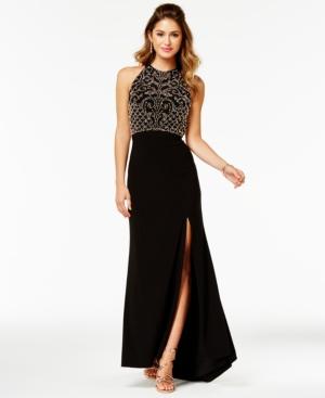 Morgan & Company Juniors' Embellished Open-back Gown