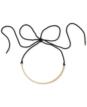 Rachel Rachel Roy Gold-tone Black Cord Choker Necklace