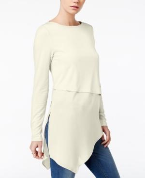 Bar Iii Layered Mixed-media Top, Only At Macy's