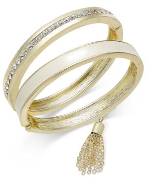 Inc International Concepts Gold-tone Crystal And Enamel Bangle Bracelet Duo, Only At Macy's