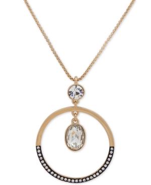 Dkny Two-tone Crystal 46 Pendant Necklace