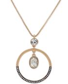 Dkny Two-tone Crystal 46 Pendant Necklace