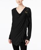 Inc International Concepts Ruffled Wrap Sweater, Only At Macy's