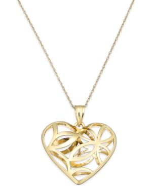 Openwork Heart Pendant Necklace In 10k Gold