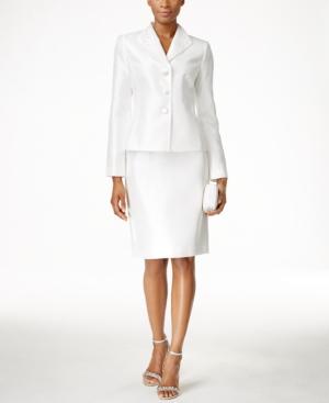 Kasper Three-button Satin Skirt Suit