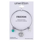 Unwritten Friends Forever Infinity Charm And Turquoise (8mm) Bangle Bracelet In Stainless Steel
