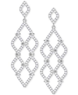 Swarovski Silver-tone Crystal Pave Chandelier Earrings