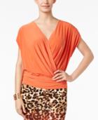Thalia Sodi Surplice Banded Hem Top, Only At Macy's