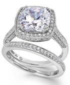 Sterling Silver Ring Set, Swarovski Zirconia Bridal Ring And Band Set (7-5/8 Ct. T.w.)