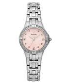 Bulova Watch, Women's Diamond Accent Stainless Steel Bracelet 32mm 96r171