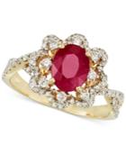 Rare Featuring Gemfields Certified Ruby (1 Ct. T.w.) And Diamond (1/2 Ct. T.w.) Ring In 14k Gold