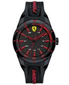 Ferrari Men's Red Rev Black Silicone Watches 38mm & 44mm Gift Set