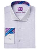 Michelsons Of London Men's Slim-fit Dot-print Dobby Dress Shirt