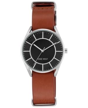 Nine West Women's Luggage Imitation Leather Strap Watch 36mm Nw-1943bkhy