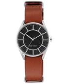 Nine West Women's Luggage Imitation Leather Strap Watch 36mm Nw-1943bkhy
