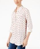 Style & Co. Petite Printed Button-front Shirt, Only At Macy's