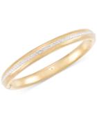 Signature Gold Swarovski Zirconia Bangle Bracelet In 14k Gold Over Resin