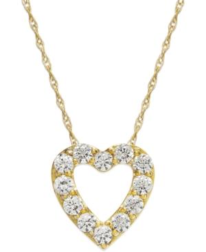 Diamond Heart Pendant Necklace In 14k Gold (1/4 Ct. T.w.)