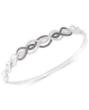 Diamond Swirl Bangle Bracelet (3/4 Ct. T.w.) In Sterling Silver
