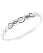 Diamond Swirl Bangle Bracelet (3/4 Ct. T.w.) In Sterling Silver