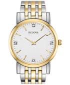 Bulova Men's Diamond Accent Two-tone Stainless Steel Bracelet Watch 38mm 98d114