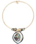 Robert Lee Morris Soho Gold-tone Abalone-look Wire 17 Pendant Necklace