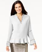 Ny Collection Embellished Flounce Top