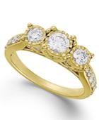 Trumiracle Diamond Three-stone Ring (1 Ct. T.w.) In 14k White Or Yellow Gold