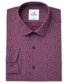 Ben Sherman Men's Slim-fit Burgundy & Paisley Print Dress Shirt