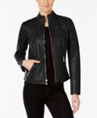 Guess Stand-collar Faux-leather Jacket