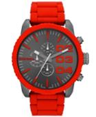 Diesel Watch, Men's Chronograph Red Silicone-wrapped Stainless Steel Bracelet 52mm Dz4289