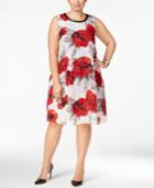 Sl Fashions Plus Size Floral-print Shift Dress