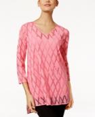 Alfani Burnout Illusion Top, Created For Macy's