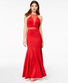 As U Wish Juniors' Halter Gown, Created For Macy's