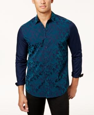 Inc International Concepts Men's Flocked Paisley Shirt, Created For Macy's