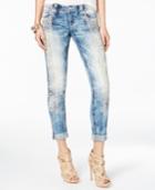 Miss Me Aztec-embroidered Acid Wash Jeans