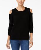 Charter Club Cashmere Cold-shoulder Sweater, Only At Macy's